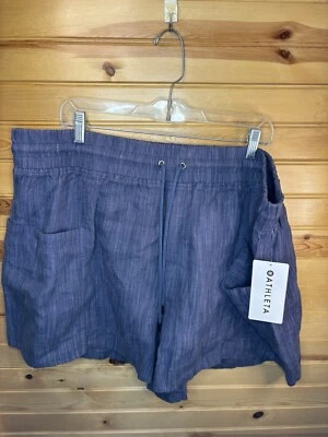 Pantalones Cortos Para Mujer Athleta Cabo Lino Texturizado 4" Azul Talla 24 ¡NUEVOS CON ETIQUETAS $59! Foto 1 de 4
