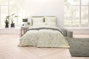 Estella Mako-Satin Bettwäsche 155x220 Anisa citro Rosen Blüten Äste 7906-720 - Bild 1 von 2