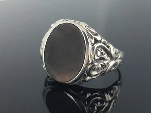 antico anello uomo albero marrone agata - argento massiccio 835 - del 1940 RG60 - Foto 1 di 12