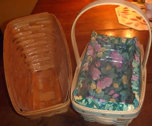 Longaberger 2 Baskets w/Liners 1993/1994 - Picture 1 of 13