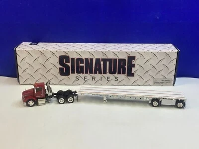 TONKIN REPLICAS 1/53 SCALE SEMINOLE RED/WHITE KENWORTH T800 DAYCAB W/ FLATBED - Image 1 of 4