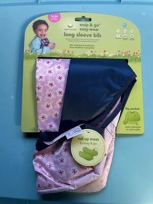 Juego de 4 baberos de manga larga Green Sprouts Snap & Go Easy Wear 12-24 meses Foto 1 de 3