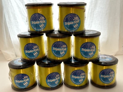 Triple Fish Yellow Spool Line 8 lb prueba 7000 yardas lote de 9 Foto 1 de 2