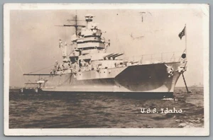 RPPC 40er Jahre U.S.S. Idaho WWII Schiff Pearl Harbor Postkarte A2 - Bild 1 von 2