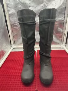 JOURNEE Damenstiefel grau Kalbsleder mandelförmige Zehenpartie gestapelter Absatz Reißverschluss 7 - Bild 1 von 6