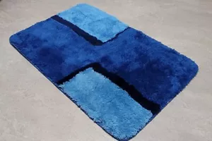Bond Blue/ Blau Badteppich 60x90cm. Florhöhe: 20-25mm. Fußbodenheizung geeignet - Bild 1 von 7