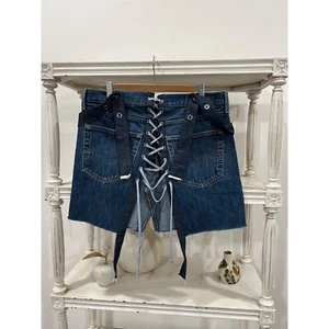 Free People Tricia Fix Reworked Denim Tube Top Corset Back Size XS Y2K 90's Vibe - Picture 1 of 3