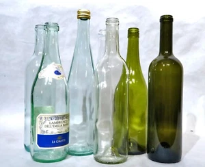Wine + Champagne Empty Glass Bottles Lot of 7 - Picture 1 of 19
