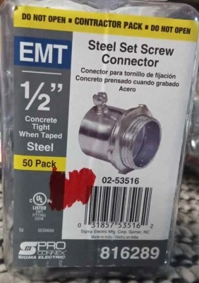 Juego de conectores de tornillo de acero EMT Sigma 1/2 " (50) piezas #816289 Foto 1 de 4