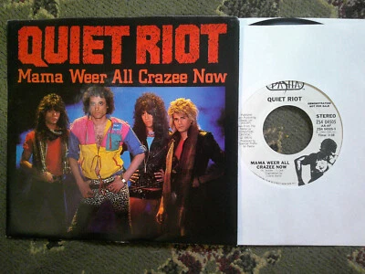 PROMO PASHA 45 7" RECORD w/PS/QUIET RIOT/MAMA WEER ALL CRAZEEE NOW/NR MINT METAL - Image 1 of 2