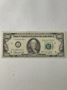 Series 1974 Old $100 Dollar federal reserve notes I04180762A - Picture 1 of 2