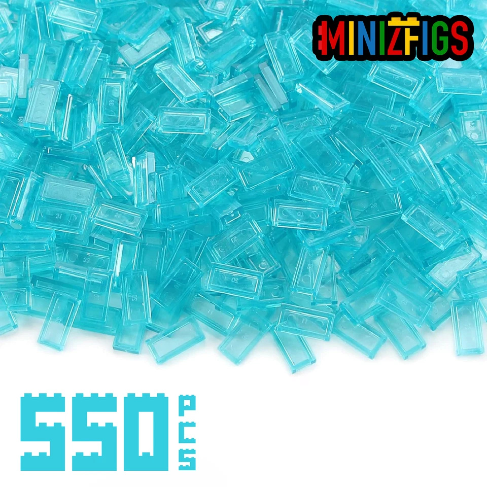 Minizfigs 1x2 Tiles 550 PCS Building Toy Brick 3069 Parts & Pieces Bulk Set - Image 1 of 4