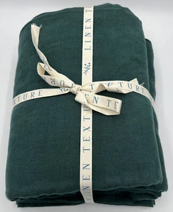 Linen Bedding Set Linen Queen Duvet Cover 2 Pillow Cases Emerald Green 90”x92” - Picture 1 of 9