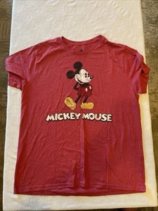 Disney Mickey Mouse T-Shirt Men’s XL Red Heather Distressed Graphic Tee - Picture 1 of 6