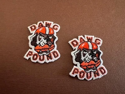2 NFL Cleveland Browns Iron-On " DAWG POUND " Patches.New.Same day Shipping. - Image 1 of 4