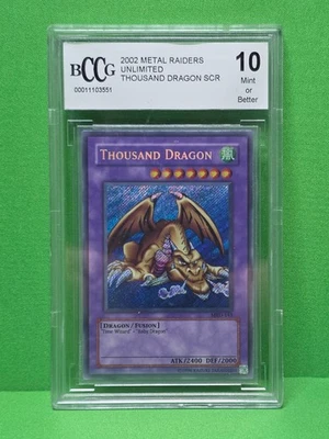 YU-GI-OH! 2002 METAL RAIDERS THOUSAND DRAGON UNLIMITED MRD-143 BCCG 10 - Image 1 of 2