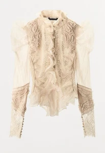 ZARA BNWT 2025. ECRU LIMITED EDITION ORGANZA COMBINED RUFFLE SHIRT. 9174/136/712 - Picture 1 of 6