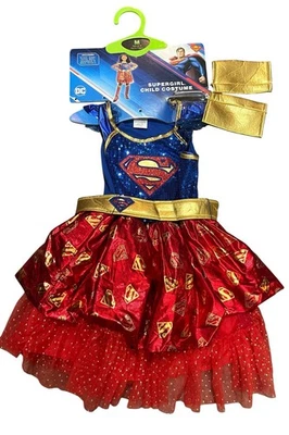 Nuevo Disfraz de Supergirl Niñas Mediano 8-10 Vestido de Lujo Capa Diadema DC Comics Foto 1 de 4