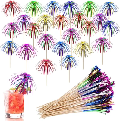 OMIGA Cocktail Deko Cocktailspieße 100 Stück Cocktail Picks Feuerwerk Sticks Eis - Bild 1 von 4