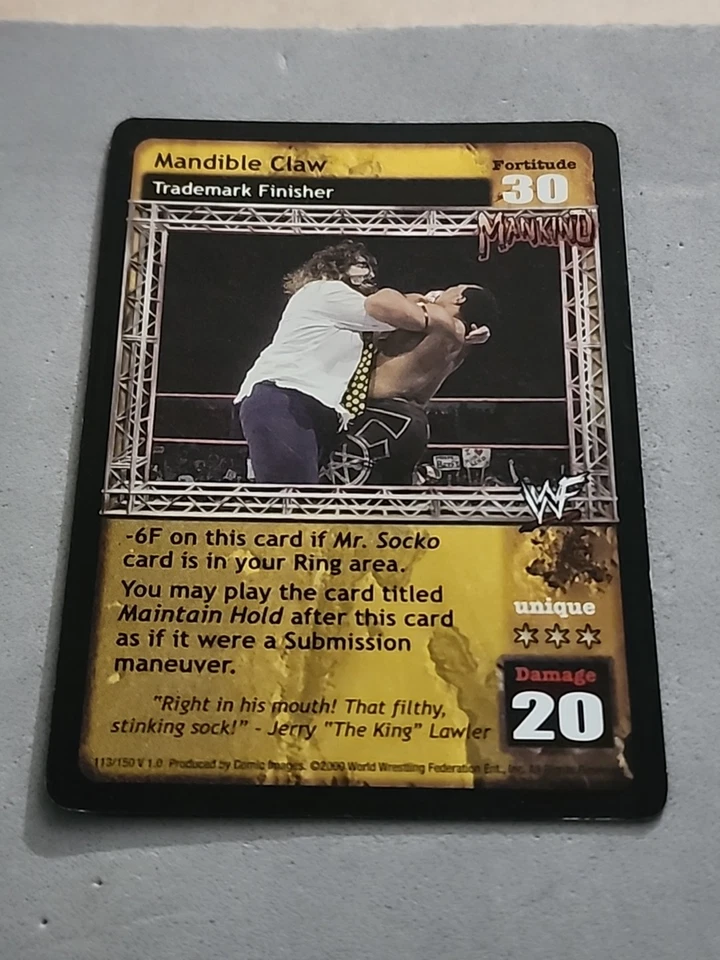 WWE RAW DEAL MANDIBLE CLAW MANKIND Myster Wrestler PREMIERE ULTRA RARE - Image 1 of 2