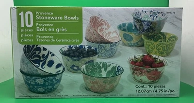 Прованс 10 предметов керамики чаши, различные цвета и конструкции, 2025 новый в коробке - Изображение 1 из 3