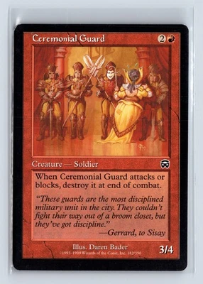 CEREMONIAL GUARD – MTG Magic the Gathering Card – Mercadian Masques – Common - Image 1 of 4