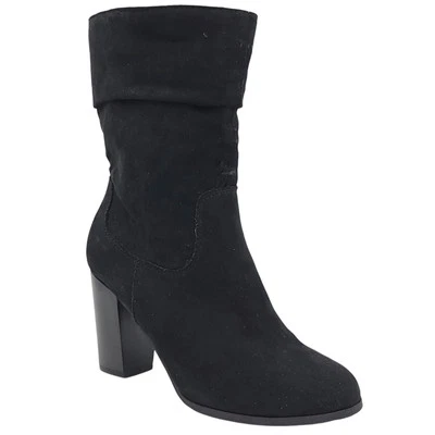 Style & Co Women Saraa Mid Calf Slouch Booties Size US 6.5M Black Microsuede - Image 1 of 4