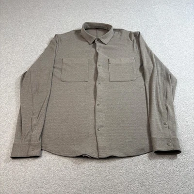 Lululemon Gridliner Shirt Mens Large Gray Snap Shacket Performance Soft - Image 1 of 4