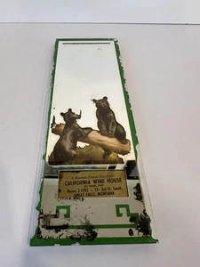 Vintage Small Parlor Advertsing Mirror Bear Cub Great Falls MT California Wine - Picture 1 of 6