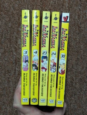 Lot of 5 Inuyasha Manga Anime Books (Volumes 3-4, 23-24, 30) VIZ Media - Image 1 of 4