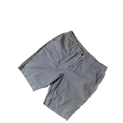 Navy & White Gingham 100% Cotton Bermuda Shorts - Image 1 of 4