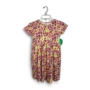 PACT Girls Organic Cotton Abstract Print Short Sleeve Dress Pockets Sz 8/9 NEW - Picture 1 of 12