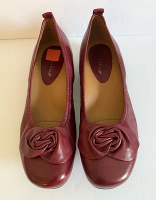 Earthies Rubio Бордо туфли 9,5 M красный плоскостях роза комфорт тянуть на офис платье - Изображение 1 из 4