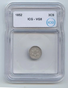 1852 Three Cent Silver, 3C, ICG VG-8 - Picture 1 of 2