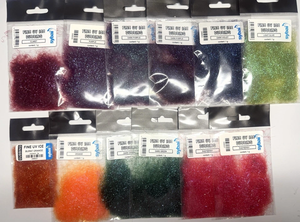 SYBAI FINO UV ICE DOBLAJE / LOTE DE 12 PAQUETES / PESCA CON MOSCA ATADO 1 Foto 1 de 1