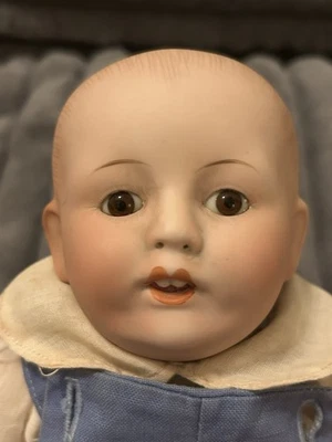 Antique Bisque Character Baby Doll by nippon Japan  12” - Image 1 of 4
