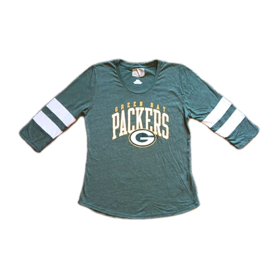 Camiseta NFL Green Bay Packers feminina pequena nova sem etiquetas gola redonda manga 1/2 SKU 243 - Imagem 1 de 4
