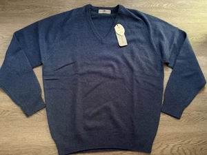 Jersey Alan Paine Hampshire Hombre’s Azul Lana de Cordero Pura Cuello en V - Talla 44’’’ Nuevo con Etiquetas - Imagen 1 de 9