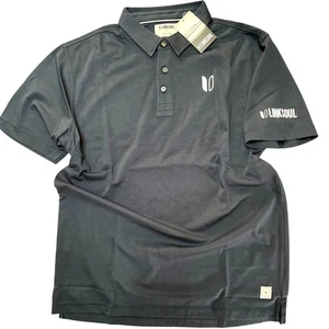 Linksoul Navy Golf Polo Organic Cotton Blend Shirt Medium NEW - Picture 1 of 9