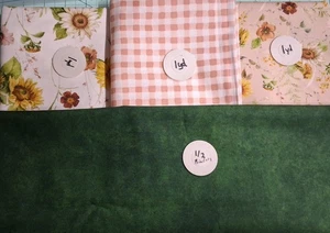 RILEY BLAKE DESIGNS~~ SUNFLOWER SILHOUETTES PINKS~ FABRIC BUNDLE ~~3.5 YARD PLUS - Picture 1 of 1