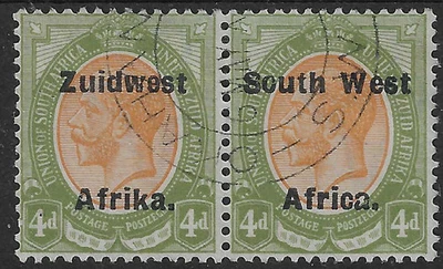 SWA 1924 4d pair sg 33 used KGV - Image 1 of 2