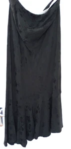 Monsoon Black Asymetric Chinese Silk Jacquard Butterfly Vintage Skirt Size 16 - Picture 1 of 4