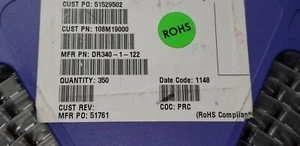 10 PCS Datatronic PN# DR340-1-122 Power Shielded Wirewound Inductor - Picture 1 of 3