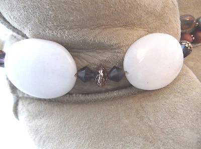 Bota grande joyería tobillera piedra blanca jaspe púrpura cobre se adapta a botas de piel de oveja Foto 1 de 4