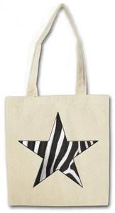 ZEBRA FUR STAR LOGO Hipster Shopping Cotton Bag - Leo Tattoo Retro Rockabella - Bild 1 von 1