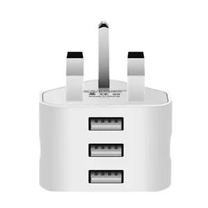 NEW Universal UK Plug 3 Pin Wall Charger Adapter 3 USB Ports Charging For iPhone - Picture 1 of 7