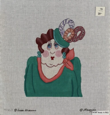 Ready to Shop / 手绘 Maggie Needlepoint 帆布 M-665 Lisa Krause 18 克拉 — 第 1/3 张图片
