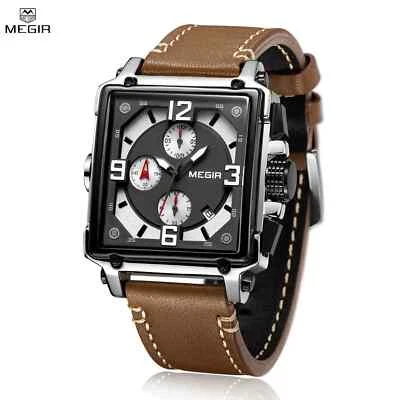 Men's Watch Rectangle Quartz Military Luminous Waterproof Wristwatches Calendar - Image 1 of 4