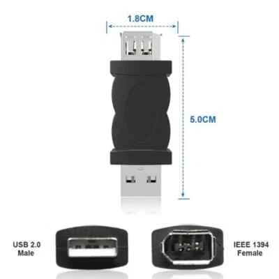 Firewire IEEE 1394 6-Pin Female to USB Male Cable Converter Adapter for Printer - Image 1 of 4