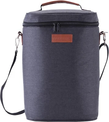 4 Bottle Wine Gift Carrier - Travel Padded Insulated Wine Cooler Bag with Handle - image 1 of 4